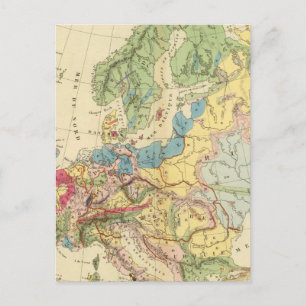 Europas geologiska Karta Vykort