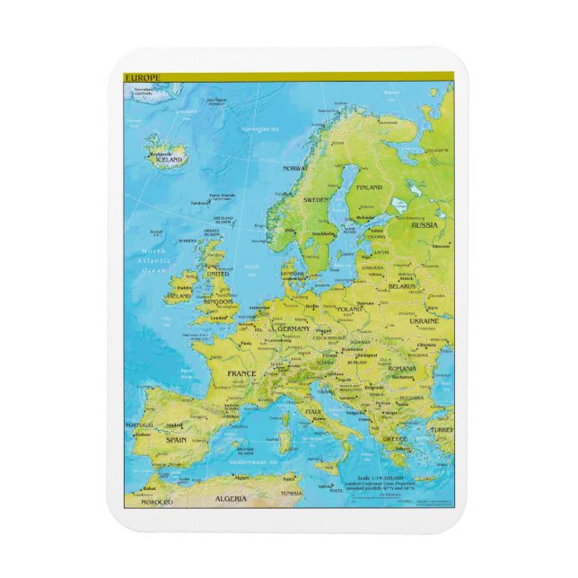 Europas geopolitiska Karta Magnet (Vertikal)