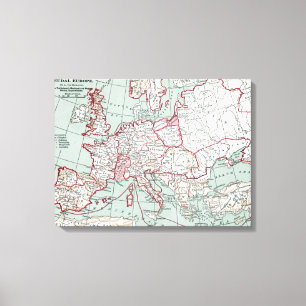 EUROPAS karta, 12:e-ÅRHUNDRADET Canvastryck