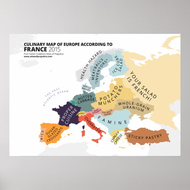 Europas kulturhuvudstad Karta enligt Frankrike Poster (Framsidan)