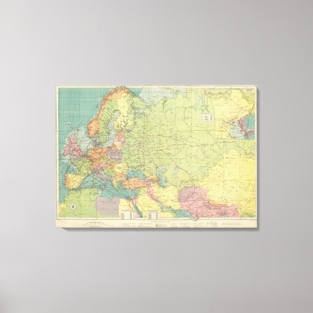 Europas landförbindelse, sjöfartskommunikation canvastryck (Framsida)