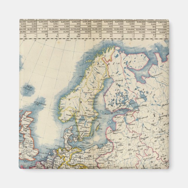 Europas militära politiska Karta Magnet (Framsidan)