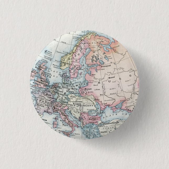 Europas politiska Karta (1916) Knapp (Framsida)