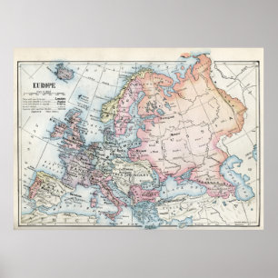 Europas politiska Karta (1916) Poster