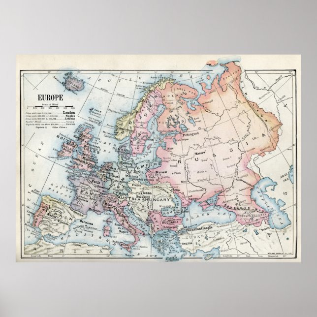 Europas politiska Karta (1916) Poster (Framsidan)