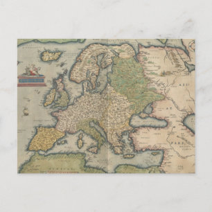 Europas vintage Karta (1570) Vykort