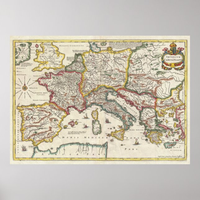 Europas vintage Karta (1657) Poster (Framsidan)