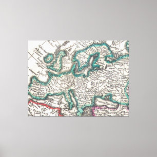 Europas vintage Karta (1685) Canvastryck