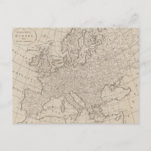Europas vintage Karta (1800) Vykort