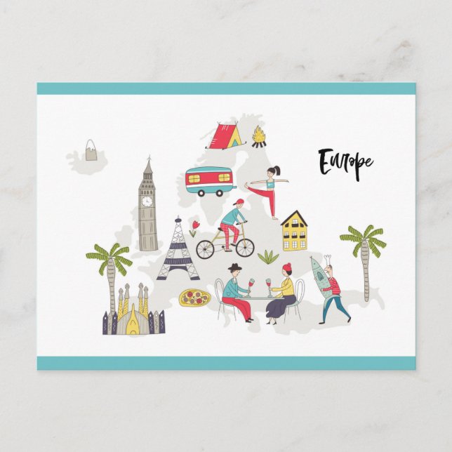 Europe Activities Karta Vykort (Framsida)