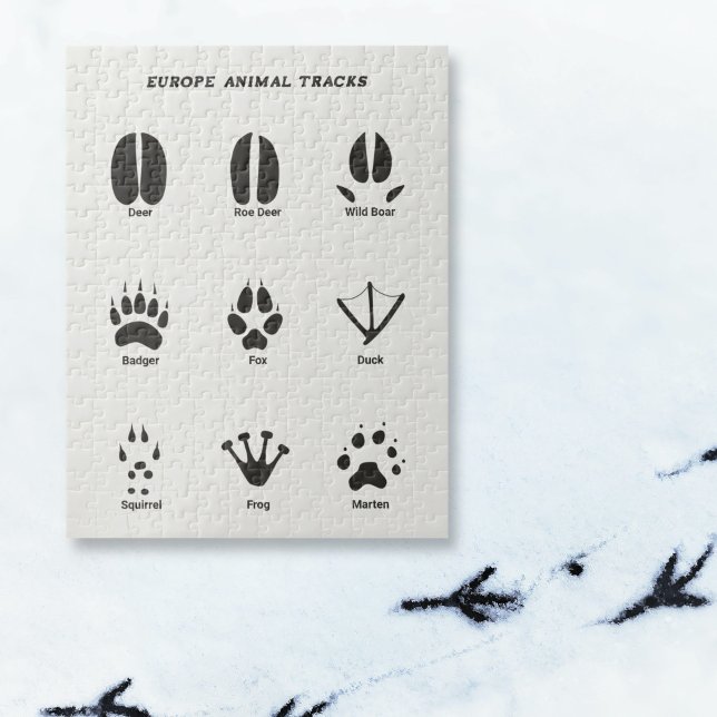 Europe Animal Tracks Puzzle Pussel (Europe Animal Tracks Puzzle)