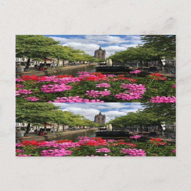 Europe Cityscape-blommor Garden street Vykort (Framsida)