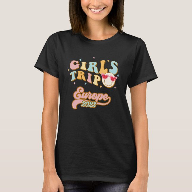Europe Girls Resa 2023 Studenter Women Vacation Ho T Shirt (Framsida)