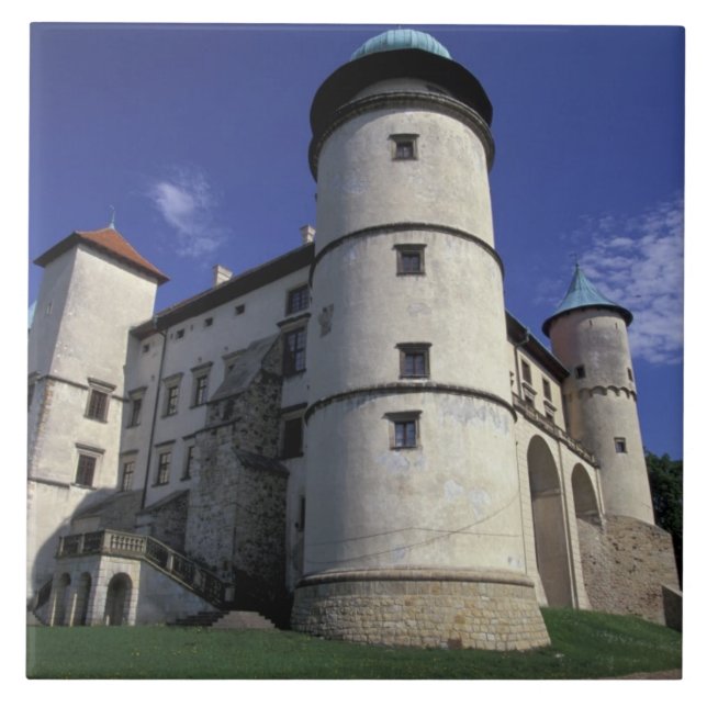 EUROPE, Polen, Karpatiska Mts., Nowy Wisnicz Kakelplatta (Framsidan)