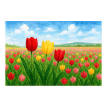 European & American Stil Original Tulips Landscap
