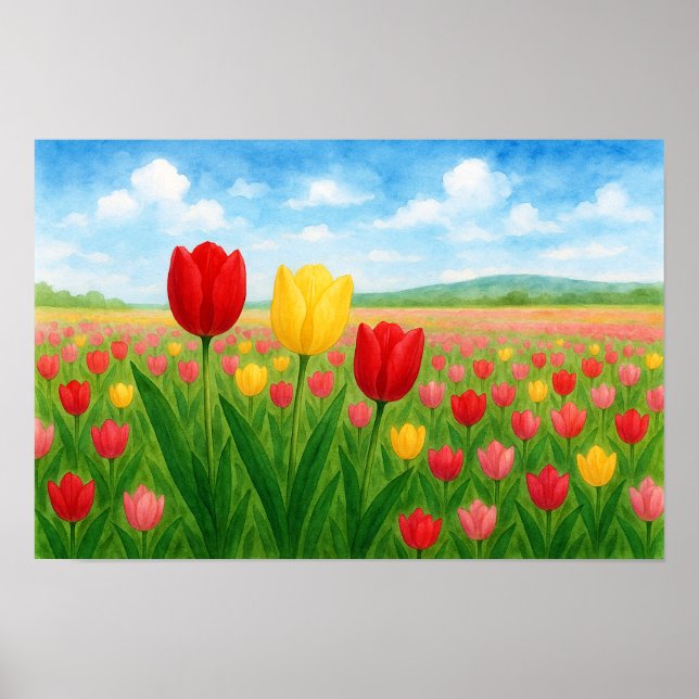 European & American Stil Original Tulips Landscap Poster (Framsidan)