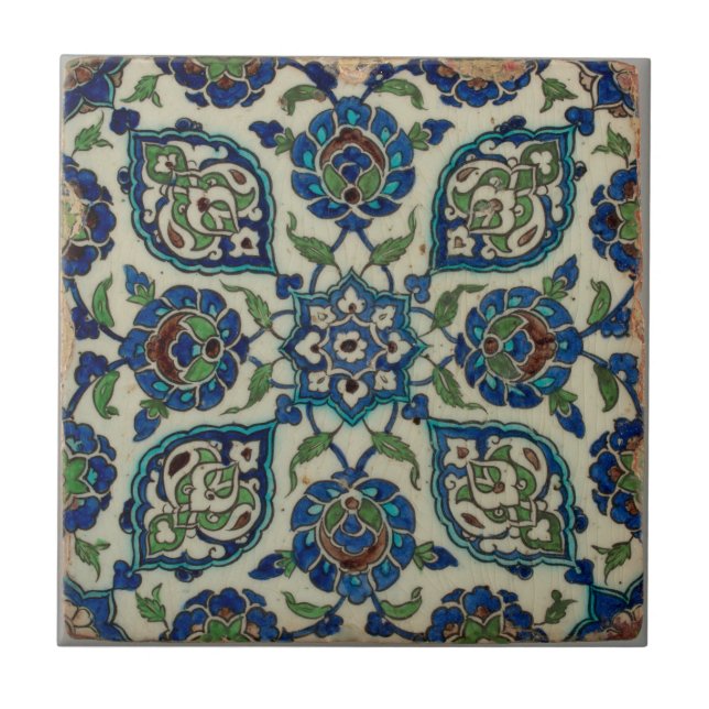 European Artesian Craftmanship Blue Grönt Kakelplatta (Framsidan)