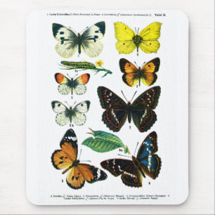 European Butterflies Plate II Mousepad Musmatta