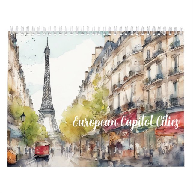 European Capital Cities 2026 Watercolor Travel Art Kalender (Omslag)