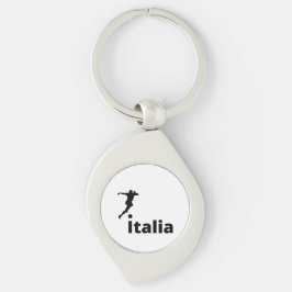 European Champions League-Italien Swirl Silverfärgad Nyckelring