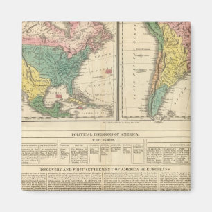 European Discovery of America Atlas Karta Magnet