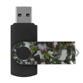 European Holly med Snö USB-Stick