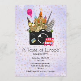 European Landmarks Taste of Europe Party Inbjudningar