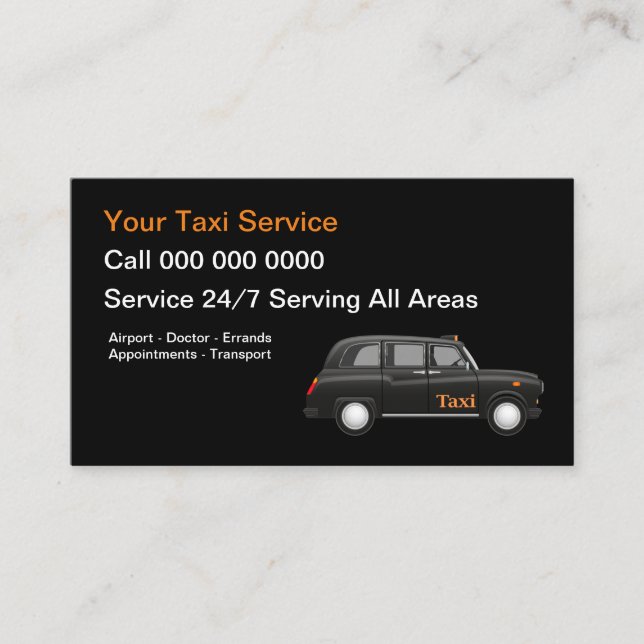 European Modern Taxi Service Visitkort (Framsida)