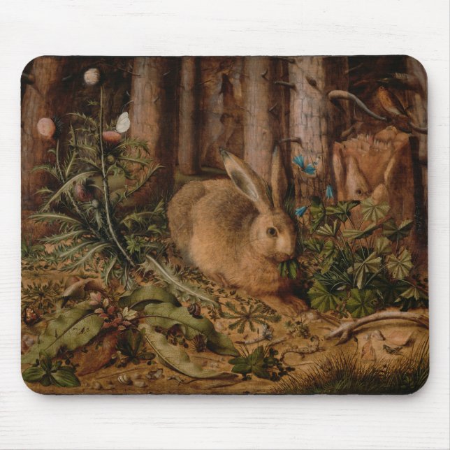 European Painting Rabbit Årsjul Mousepad Musmatta (Framsidan)