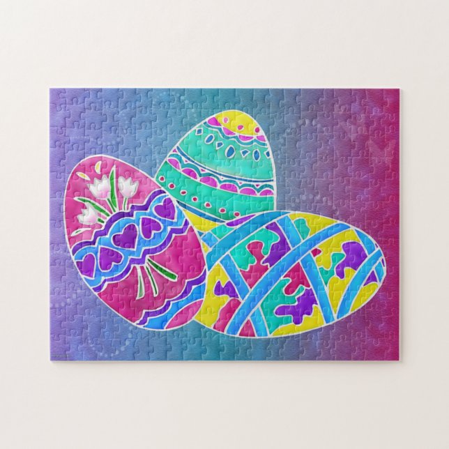 European Påsk Folk Art GIRLS BASKET PUZZLE Pussel (Horisontell)