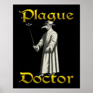 European Plague Doktor Bird Beak Costume Poster