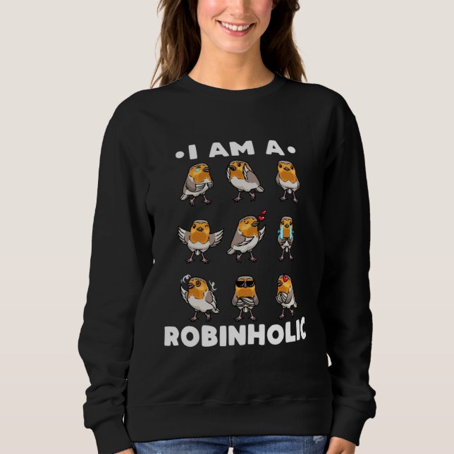 European Robin Bird Robinholic T Shirt (Framsida)