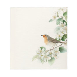 European Robin & Hawthorn – Editable Botanical Wed Anteckningsblock