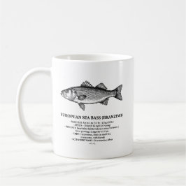 European Sea Bass Branzino Vintage  Kaffemugg