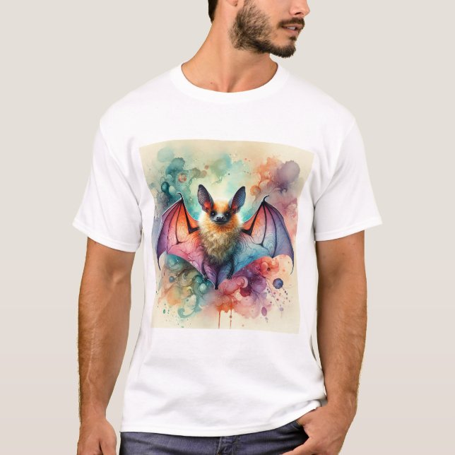 European serotine bat 131024AREF133 - Watercolor T Shirt (Framsida)