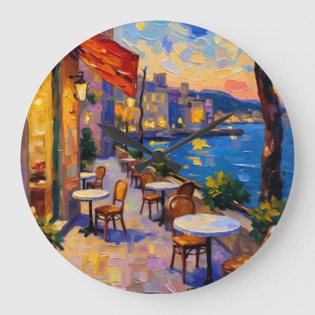 European Street at Sunset Stor Klocka (Framsida)