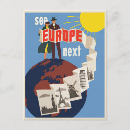 European Travel Frankrike Rom Italien Vintage Post Vykort