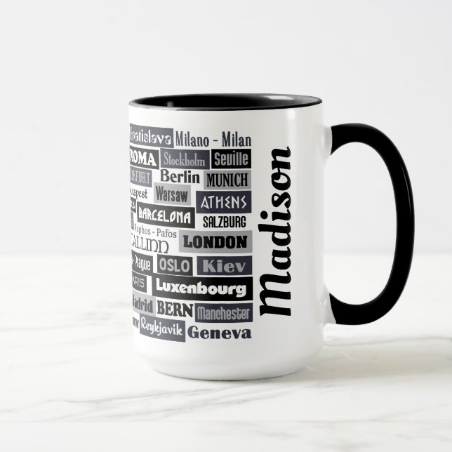 European Traveler custom name mugg (Höger)