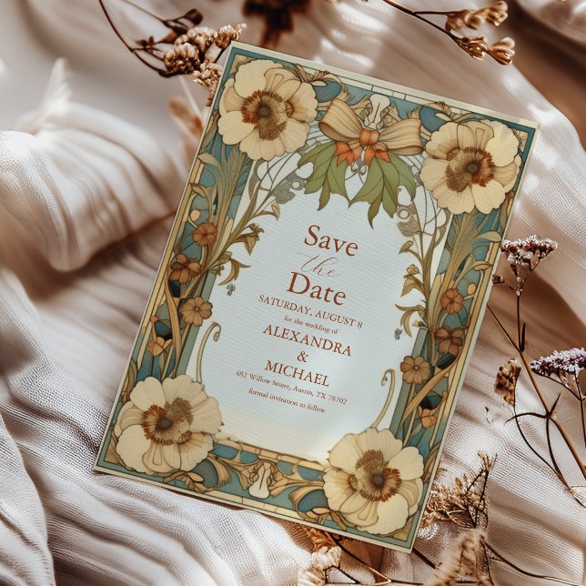 European Victorian Blommigt Art nouveau Bröllop Spara Datumet (Skapare uppladdad)