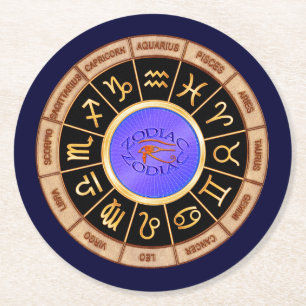 European Zodiac Signs Underlägg Papper Rund