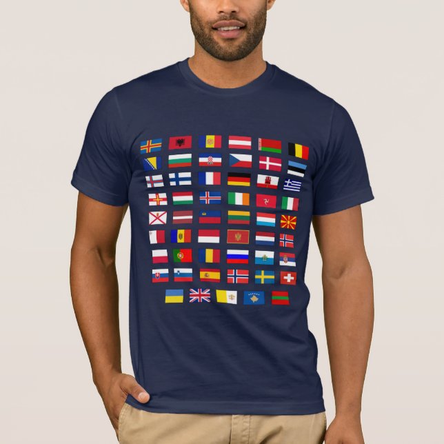 Européflaggor T-shirt (Framsida)