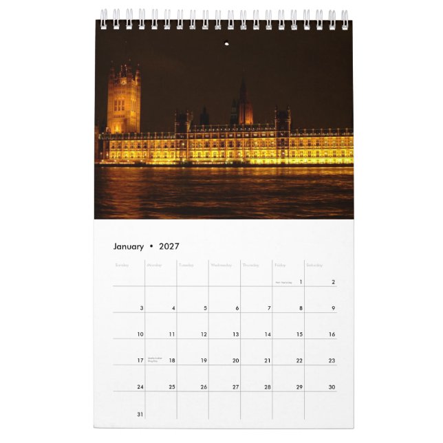Européhuvudstäder - 2015 kalender (Jan 2027)