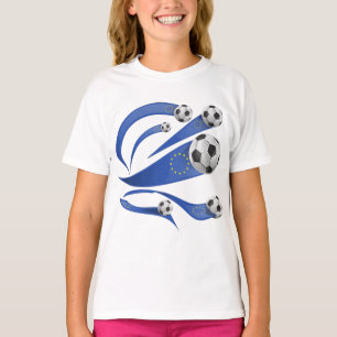 Europeisk fotbollsstolthet Dynamisk svep och stjär T Shirt