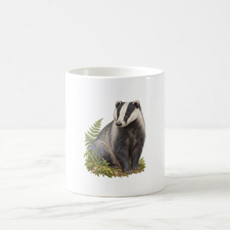 Europeisk Grävling Present med Blåklockor och Ormb Kaffemugg