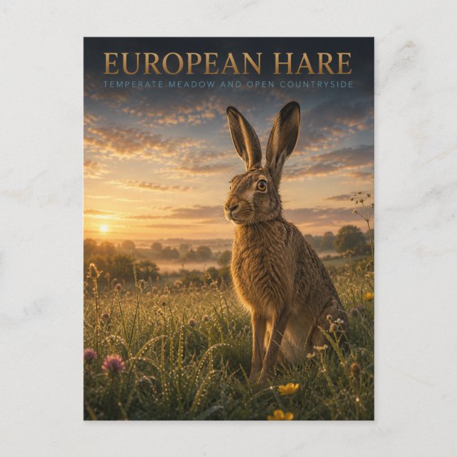 Europeisk Haräng DJUR Vykort (Framsida)