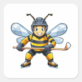 Europeisk honungsbin (Apis mellifera) Fyrkantigt Klistermärke