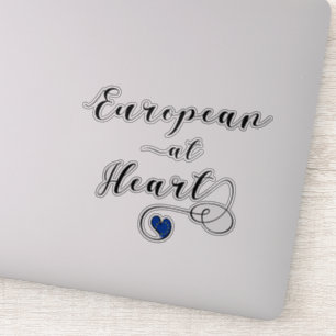 Europeisk i hjärtat, Europa, Europavän Klistermärken