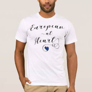 Europeisk i hjärtat, Europa, Europavän T Shirt