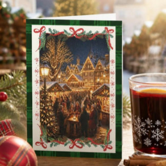 Europeisk julmarknadsholiday-kort helgkort