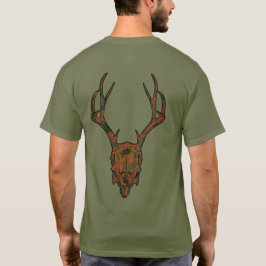 Europeisk monterad Jackalope skalle kamouflage arm T Shirt